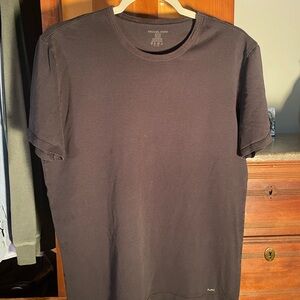 Michael Kors Men's Black Crewneck Tee with Subtle MK Logo